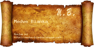 Medve Bianka névjegykártya